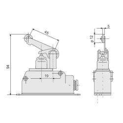 Łącznik krańcowy LM-10DR z dźwignią i rolką Promet