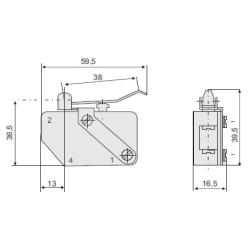 Łącznik krańcowy LM-1D z dźwignią Promet