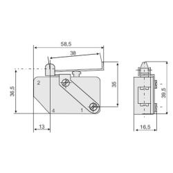 Łącznik krańcowy LM-1DK z dźwignią Promet