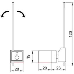 Łącznik krańcowy z dźwignią skrętną i prętem LSME8107 Tracon Electric