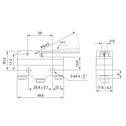 Łącznik krańcowy z dźwignią sprężynową LS15GW-B Tracon Electric