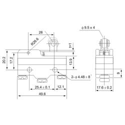 Łącznik krańcowy z dźwignią sprężynową i rolką LS15GW22-B Tracon Electric