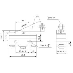 Łącznik krańcowy z dźwignią sprężynową i rolką LS15GW2-B Tracon Electric