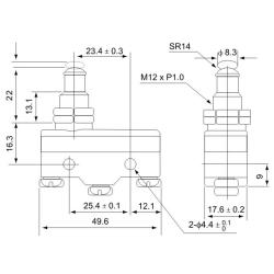 Łącznik krańcowy z długim trzpieniem ze zderzakiem LS15GQ-B Tracon Electric