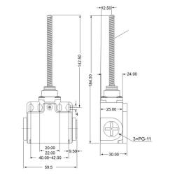 Łącznik krańcowy z prętem VT181 Tracon Electric