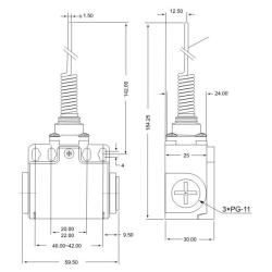 Łącznik krańcowy z dźwignią regulowaną i rolką VT106 Tracon Electric