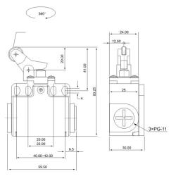 Łącznik krańcowy z rolką VT127 Tracon Electric