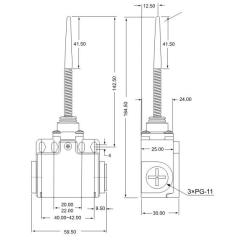 Łącznik krańcowy z prętem VT171 Tracon Electric