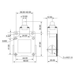 Łącznik krańcowy z trzpieniem VM110 Tracon Electric