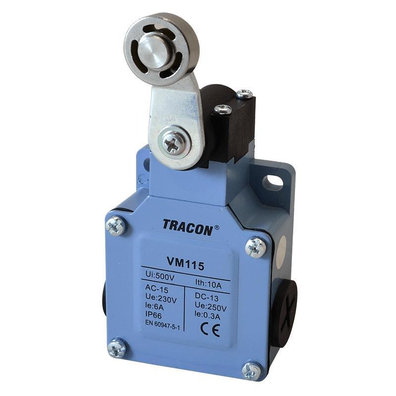 Łącznik krańcowy z dźwignią regulowaną i rolką VM115