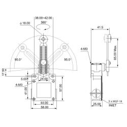 Łącznik krańcowy z dźwignią regulowaną i rolką VM145 Tracon Electric