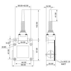 Łącznik krańcowy z prętem VM171 Tracon Electric