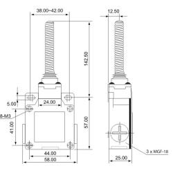 Łącznik krańcowy z prętem VM181 Tracon Electric