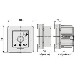 Wyłącznik alarmowy podtynkowy WAp-1s Elektromet Dzierżoniów
