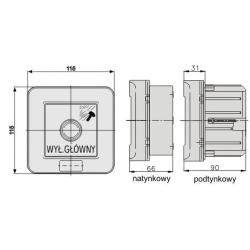Wyłącznik główny natynkowy bez młotka WG-1s Elektromet Dzierżoniów