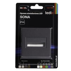 Ledix - oprawa LED Sona kwadratowa PT 14V grafit ciepła Zamel
