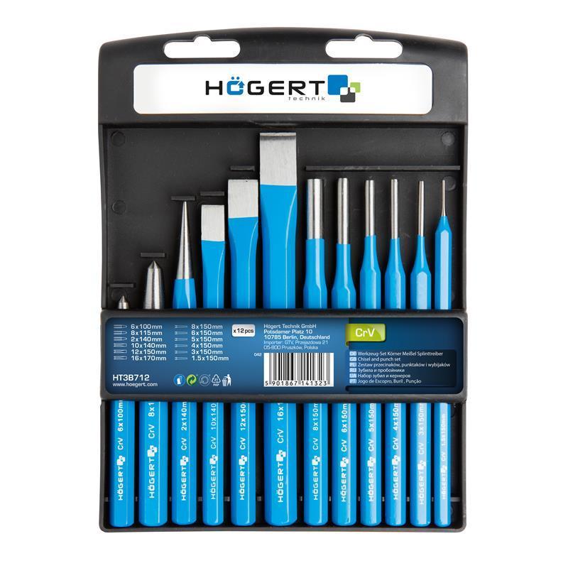 Zestaw przecinaków, punktaków i wybijaków, 12 szt. HT3B712