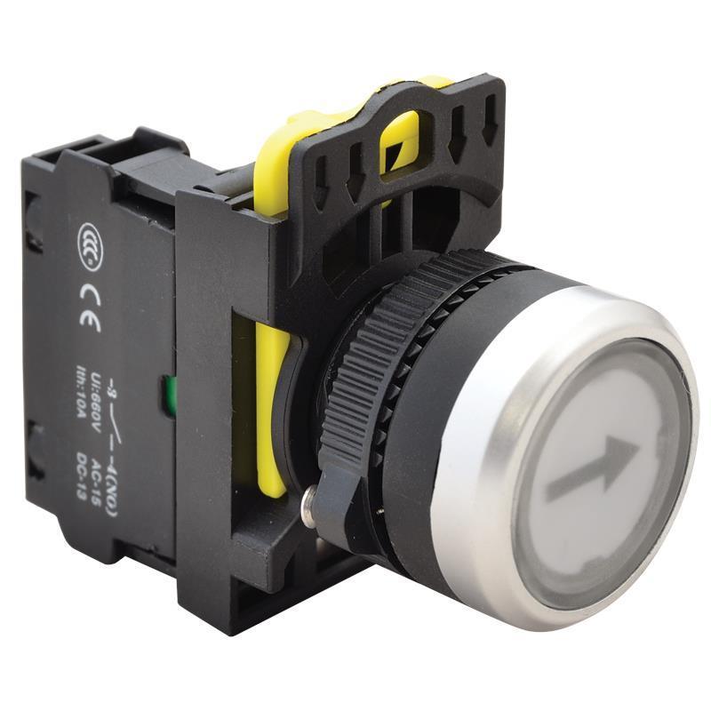 Przycisk z piktogramem NYG3-P3 biały (czarna strzałak)