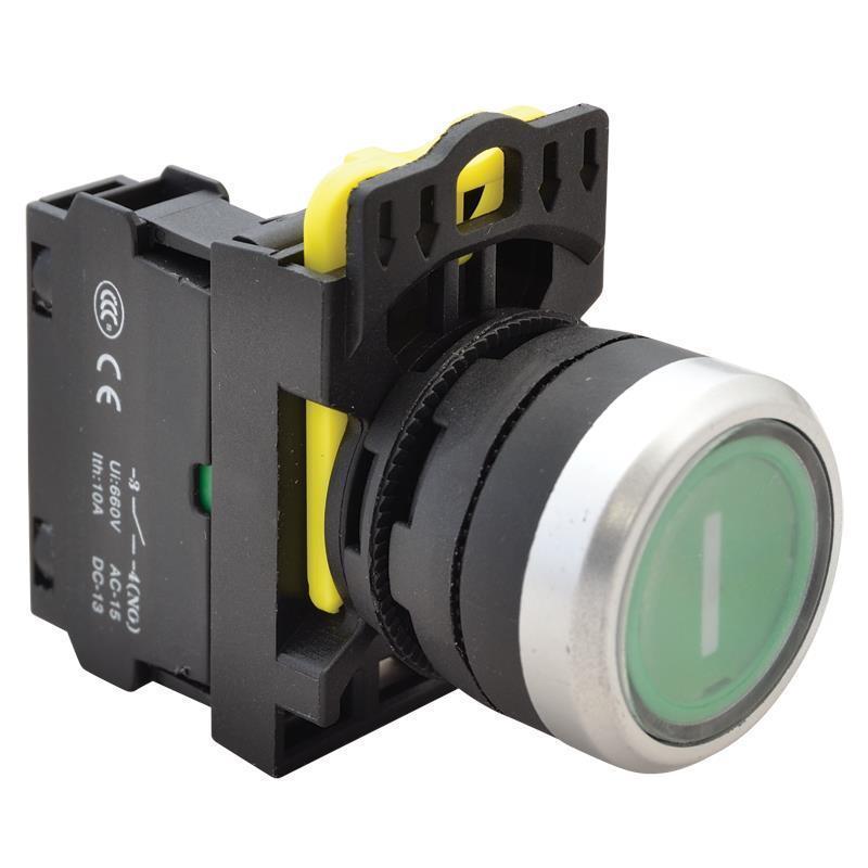 Przycisk z piktogramem podświetlany NYG3-P1L (zielony (białe I )