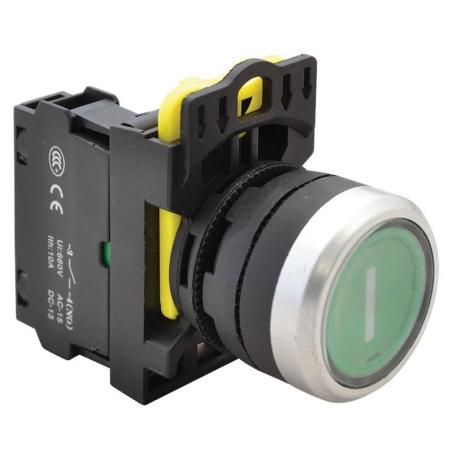 Przycisk z piktogramem podświetlany NYG3-P1L (zielony (białe I )