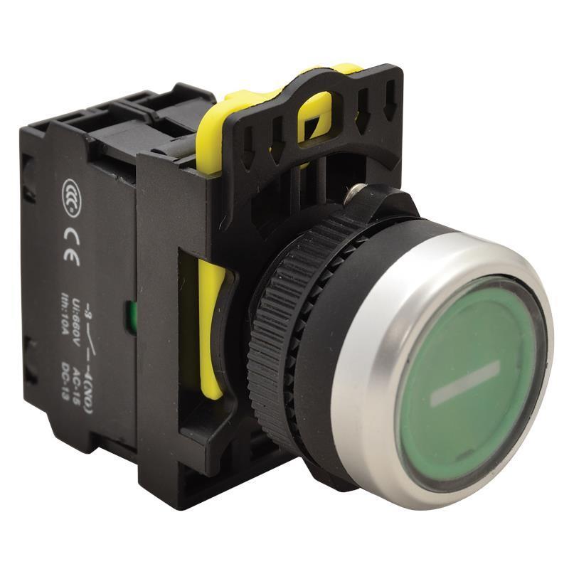 Przełącznik z piktogramem NYK3-P1 zielony (białe I)