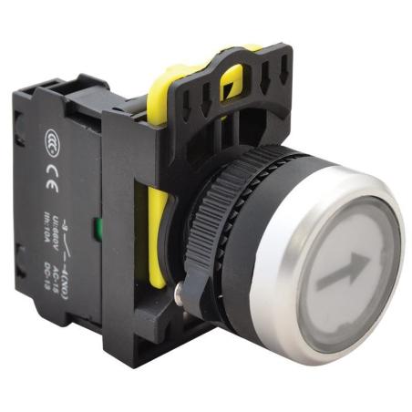 Przełącznik z piktogramem podświetlany NYK3-P3L biały ( czarna strzała)