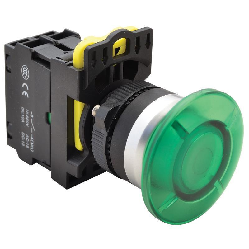 Przycisk grzybkowy podświetlany NYG3-MLG zielony