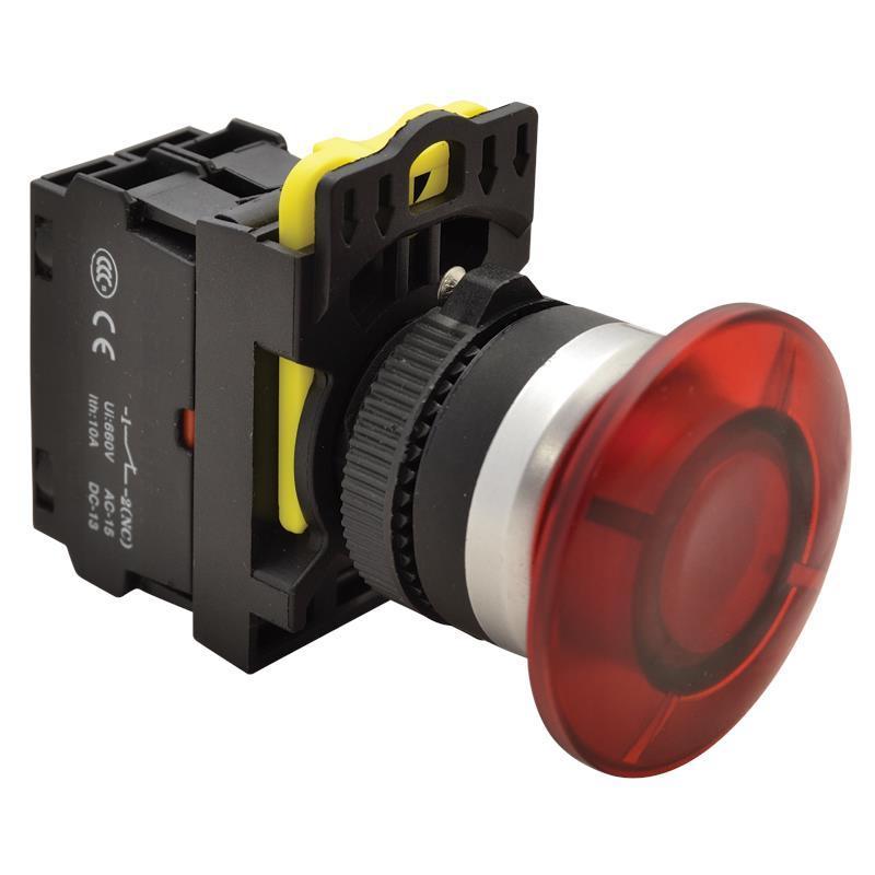 Przycisk grzybkowy podświetlany NYG3-MLR czerwony