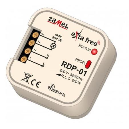 Exta Free - radiowy ściemniacz dopuszkowy 1-kanałowy RDP-01