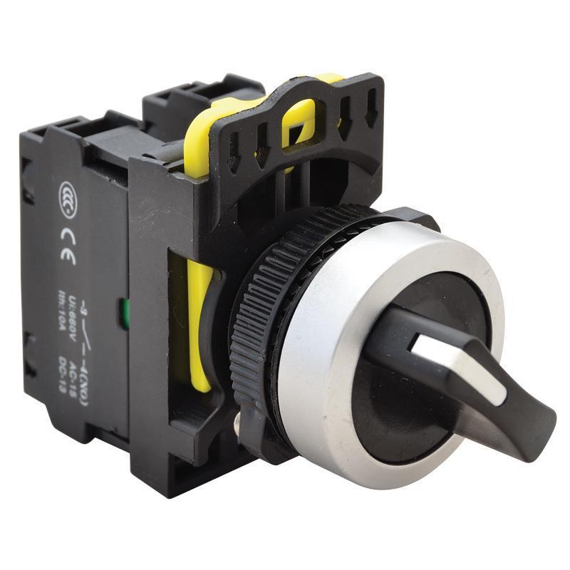 Przełącznik pokrętny z samoczynnym powrotem NYK3-S24BK dwustanowy 1-2