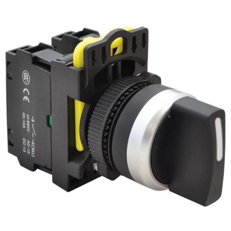 Przełącznik pokrętny z samoczynnym powrotem NYK3-S34BK trzystanowy 1-0-2