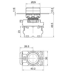 Przycisk kryty standardowy NYG3-B niebieski Tracon Electric