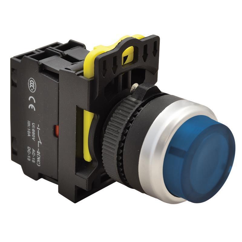 Przycisk podświetlany  NYG3-HLB niebieski wystający