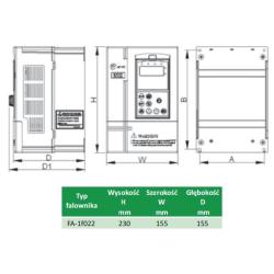 Falownik jednofazowy 2,2kW - FA-1f022 F&F