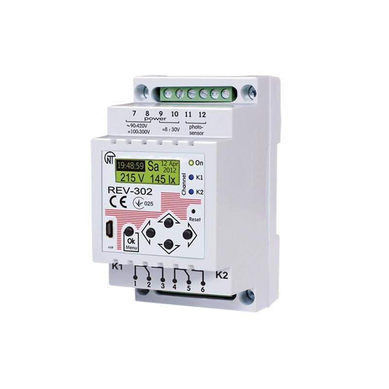 Zegar programowalny z czujnikiem światła i kontroli napięca REV-302