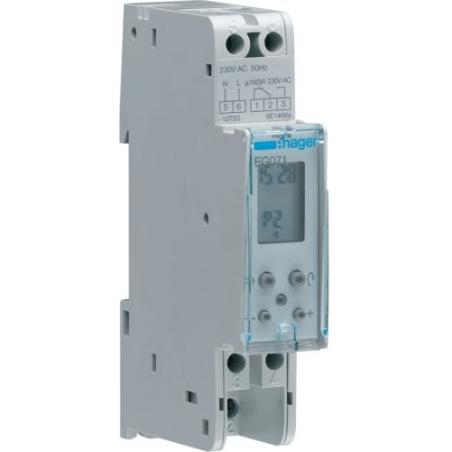 Programator czasowy EG071 tygodniowy 20 programów 16A 230V 1P
