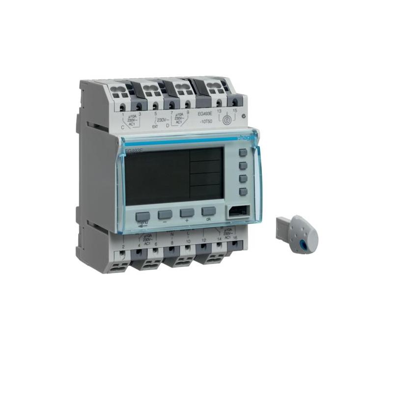 Programator czasowy EG493E roczny i tygodniowy 300 programów 16A 230V 2P+2Z Quick Connect