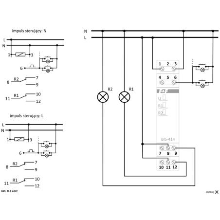 Przekaźnik bistabilny BIS-414 230V sekwencyjny