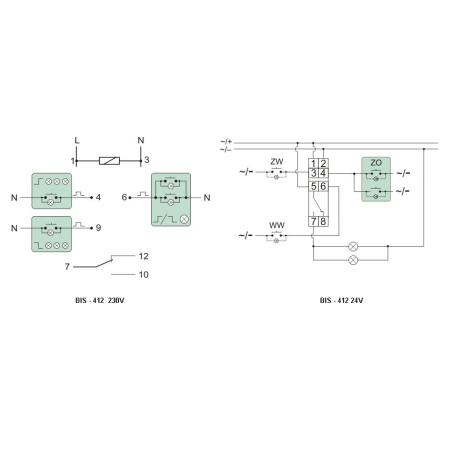 Przekaźnik bistabilny BIS-412 230V hotelowy