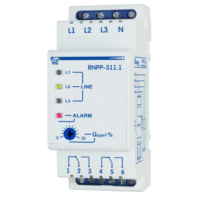 Przekaźnik kontroli napięcia, symetrii i kolejności faz RNPP-311.1