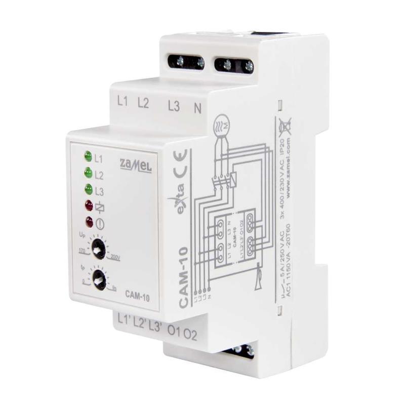 Czujnik asymetrii napięcia z kontrolą stanu stycznika CAM-10