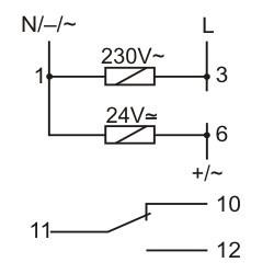 Przekaźnik czasowy jednofunkcyjny PCR-515 DUO 230V AC / 24V AC/DC F&F