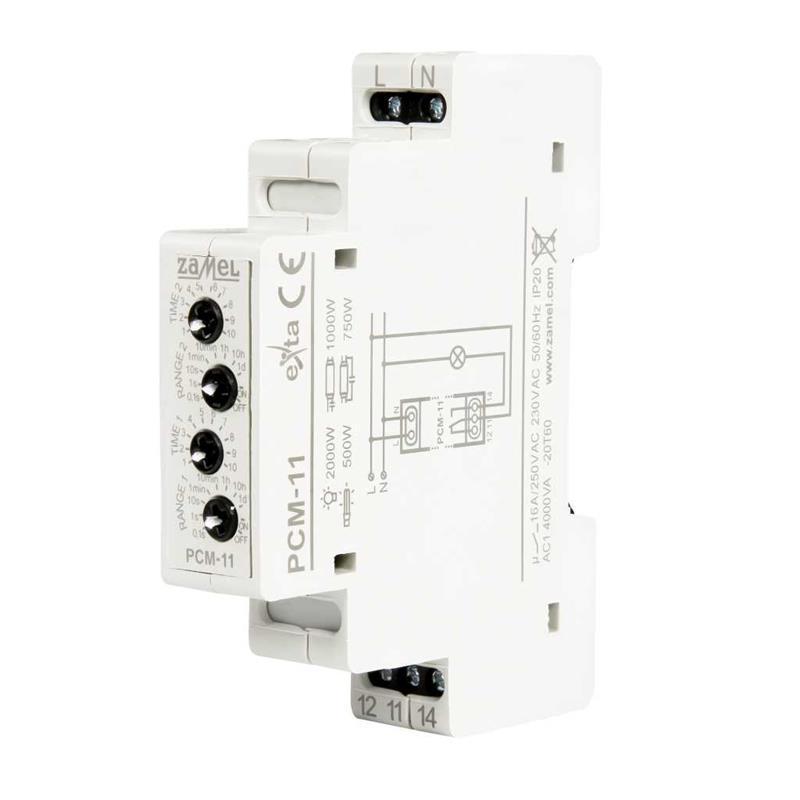 Przekaźnik czasowy cykliczny o nastawie dwóch czasów PCM-11