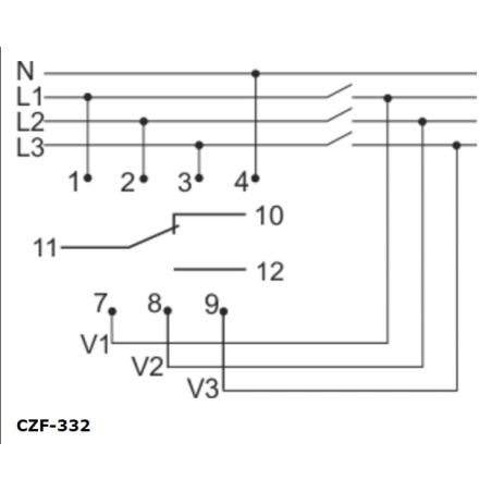 Czujnik zaniku fazy z kontrolą styków CZF-332