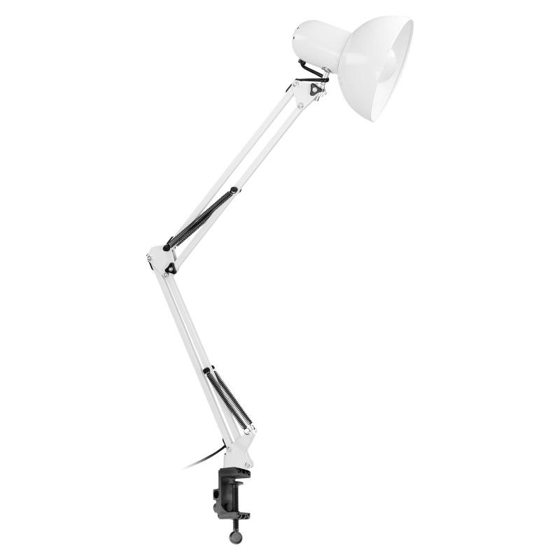 DEON, lampa biurkowa przykręcana, 60W, E27, stalowa, biała DEON, lampa biurkowa przykręcana, 60W, E27, stalowa, biała