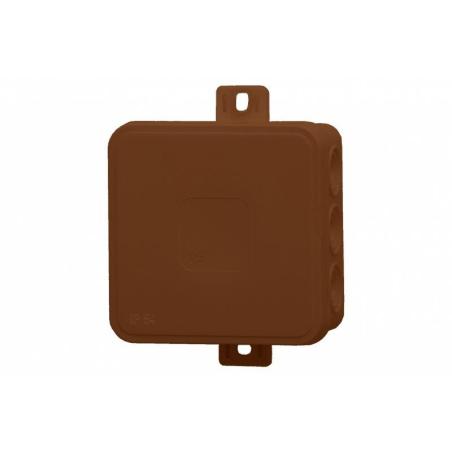 Puszka hermetyczna V5, termoplast 75x75x41 IP54, brązowa - klik, 12 osłabień  F1.0269
