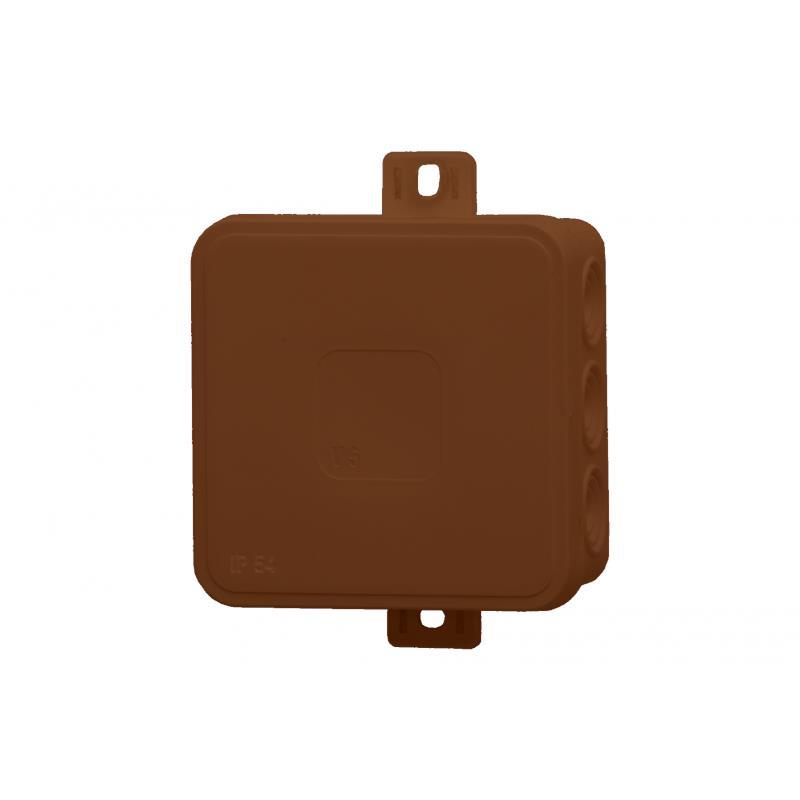 Puszka hermetyczna V6, termoplast 85x85x41 IP54, brązowa - klik, 12 osłabień  F1.0291