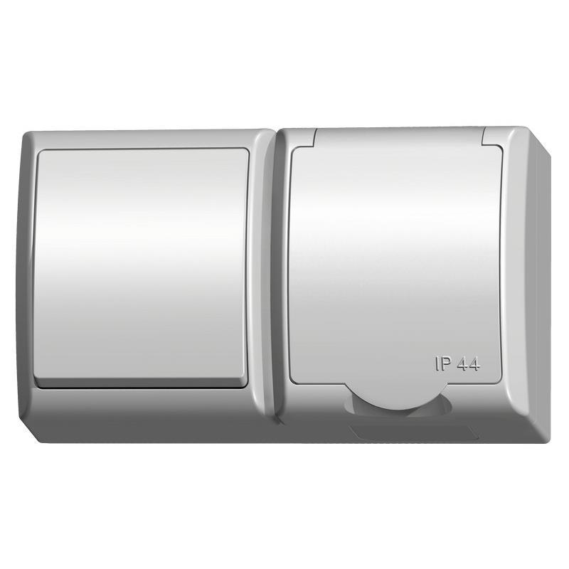 Ospel Fala - łącznik pojedynczy + gniazdo SCHUKO ZH-Ł1GS/00/w