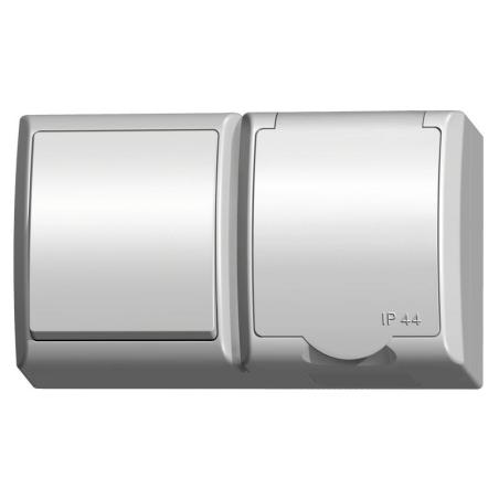 Ospel Fala - łącznik pojedynczy + gniazdo SCHUKO ZH-Ł1GS/00/w