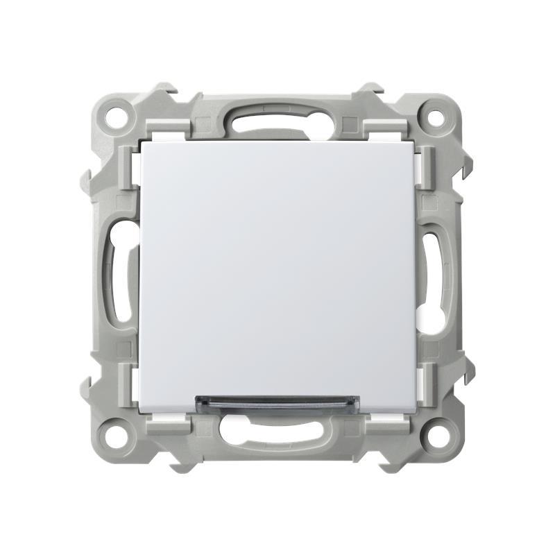 Ospel Szafir biały - Łącznik jednobiegunowy z podświetleniem ŁP-1ZS/m/00